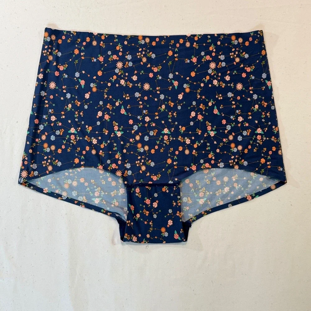 Cheek Boss Floral Constellation Seamless Boy Short Panties Navy Blue 3XL 2 Pack